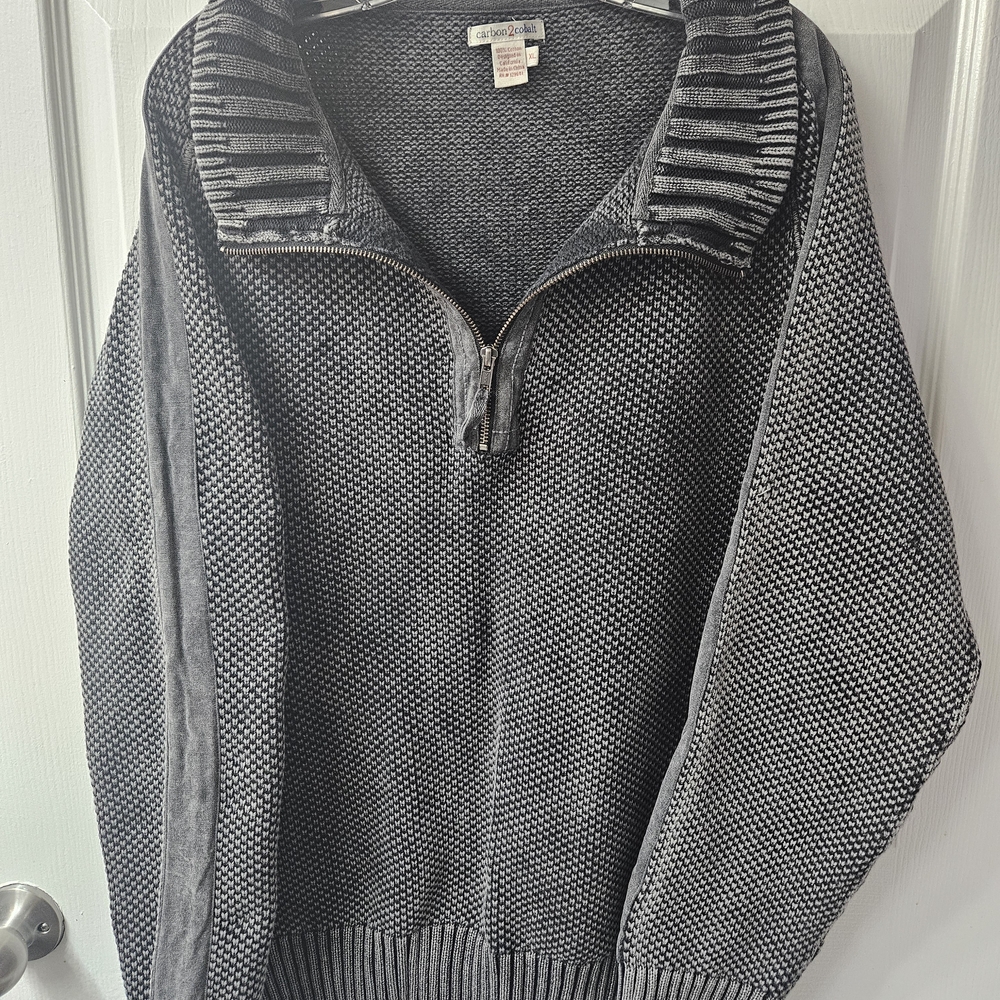 Men's Gray Zip-Up Sweater